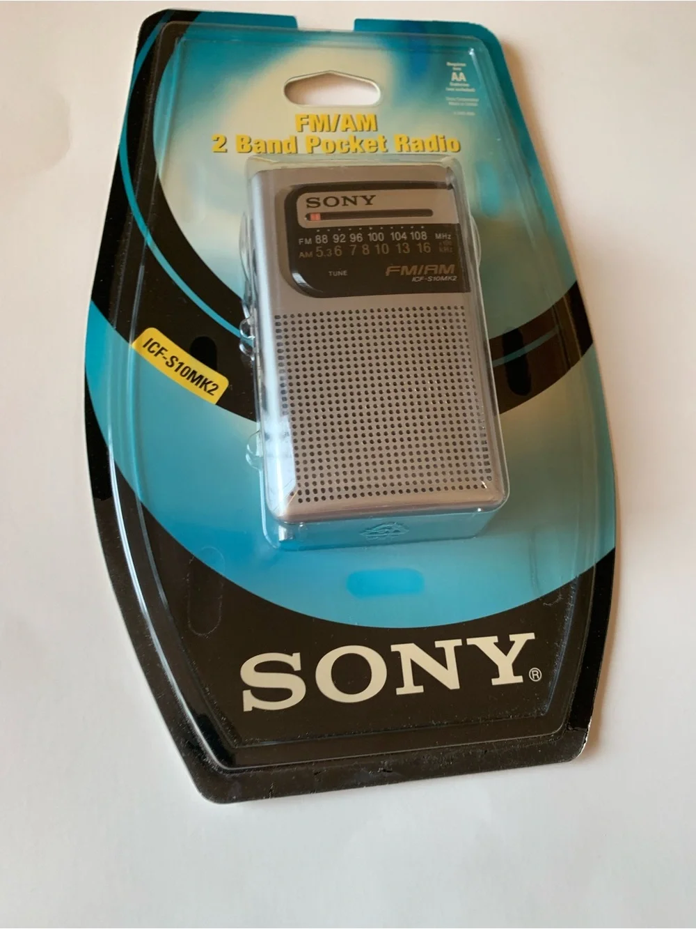 VINTAGE Sony ICF-S10MK2 Pocket Radio - FACTORY SEALED New Old Stock Silver